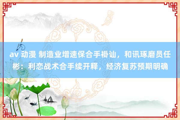 av 动漫 制造业增速保合手褂讪，和讯琢磨员任彬：利恋战术合手续开释，经济复苏预期明确