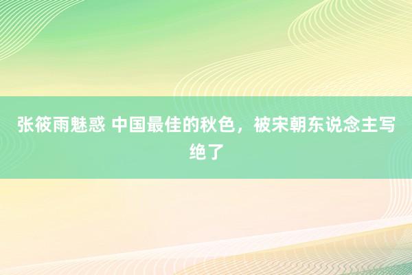 张筱雨魅惑 中国最佳的秋色，被宋朝东说念主写绝了