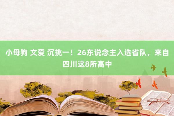 小母狗 文爱 沉挑一！26东说念主入选省队，来自四川这8所高中