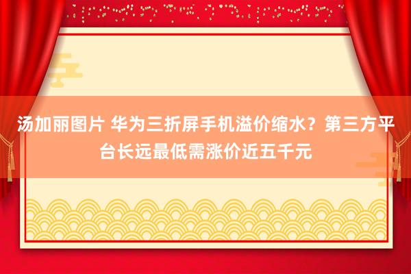 汤加丽图片 华为三折屏手机溢价缩水？第三方平台长远最低需涨价近五千元