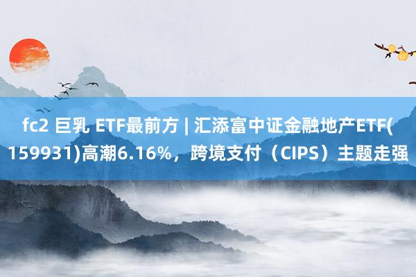 fc2 巨乳 ETF最前方 | 汇添富中证金融地产ETF(159931)高潮6.16%，跨境支付（CIPS）主题走强