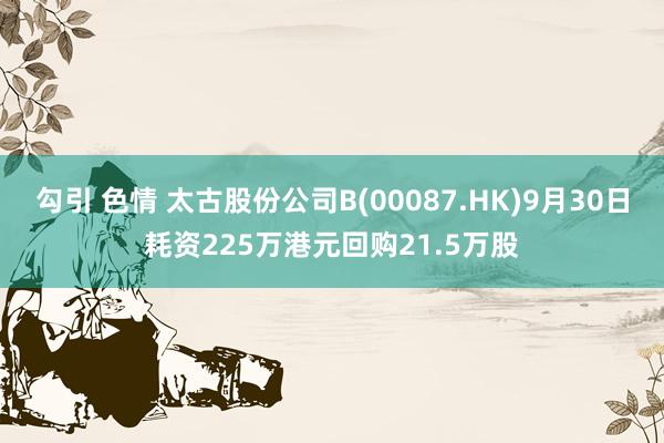 勾引 色情 太古股份公司B(00087.HK)9月30日耗资225万港元回购21.5万股