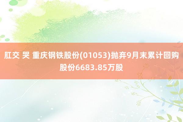 肛交 哭 重庆钢铁股份(01053)抛弃9月末累计回购股份6683.85万股