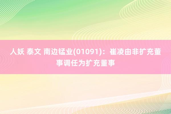 人妖 泰文 南边锰业(01091)：崔凌由非扩充董事调任为扩充董事