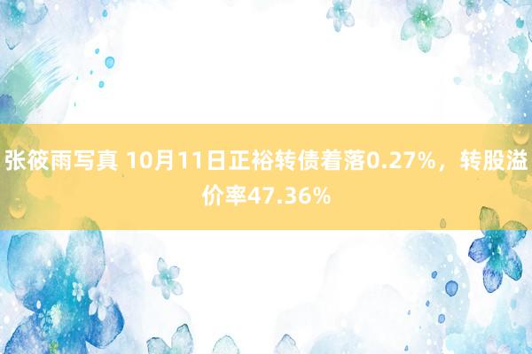 张筱雨写真 10月11日正裕转债着落0.27%，转股溢价率47.36%