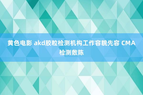 黄色电影 akd胶粒检测机构工作容貌先容 CMA检测敷陈