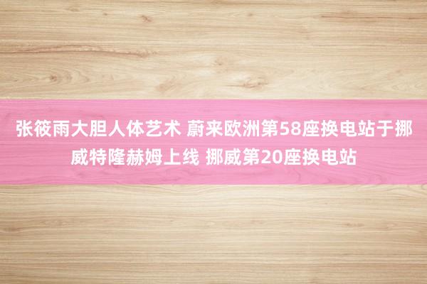 张筱雨大胆人体艺术 蔚来欧洲第58座换电站于挪威特隆赫姆上线 挪威第20座换电站