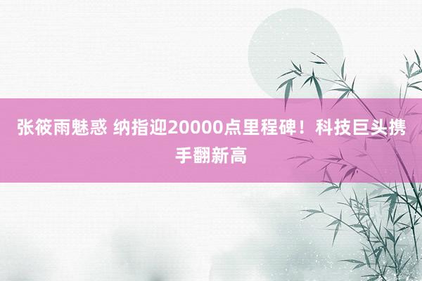 张筱雨魅惑 纳指迎20000点里程碑！科技巨头携手翻新高