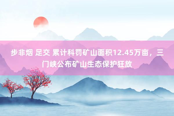 步非烟 足交 累计科罚矿山面积12.45万亩，三门峡公布矿山生态保护狂放