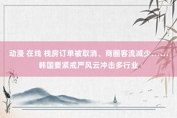 动漫 在线 栈房订单被取消、商圈客流减少……韩国要紧戒严风云冲击多行业