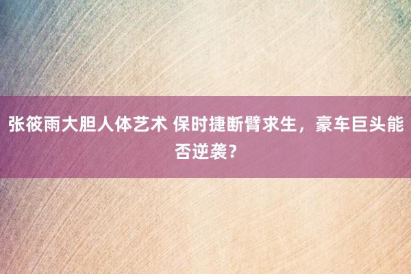 张筱雨大胆人体艺术 保时捷断臂求生，豪车巨头能否逆袭？