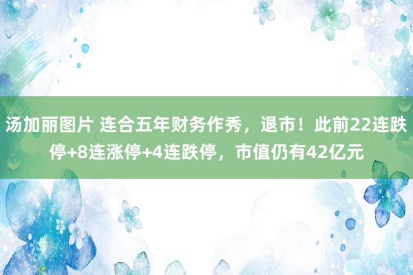 汤加丽图片 连合五年财务作秀，退市！此前22连跌停+8连涨停+4连跌停，市值仍有42亿元