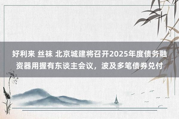 好利来 丝袜 北京城建将召开2025年度债务融资器用握有东谈主会议，波及多笔债券兑付