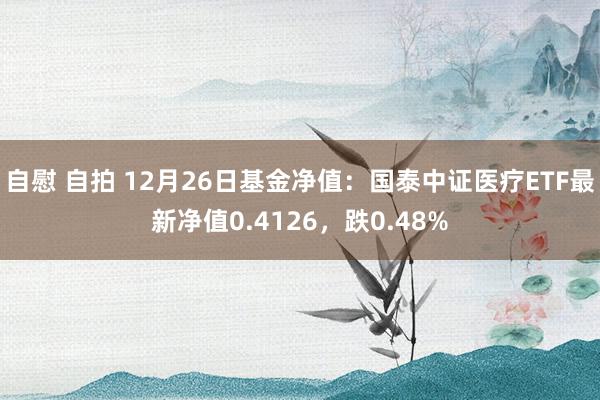 自慰 自拍 12月26日基金净值：国泰中证医疗ETF最新净值0.4126，跌0.48%