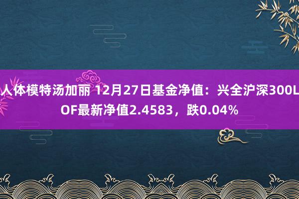 人体模特汤加丽 12月27日基金净值：兴全沪深300LOF最新净值2.4583，跌0.04%