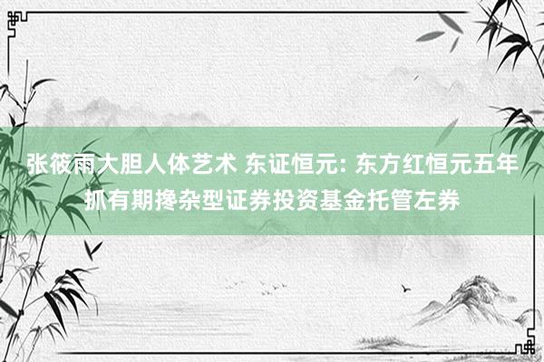 张筱雨大胆人体艺术 东证恒元: 东方红恒元五年抓有期搀杂型证券投资基金托管左券