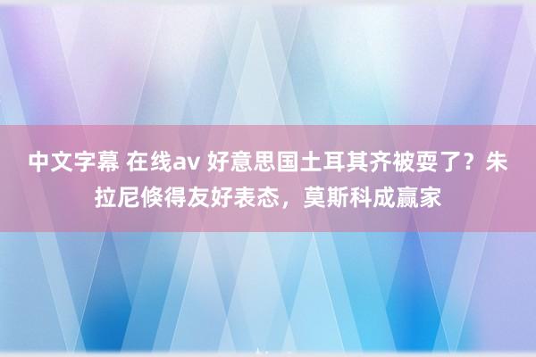 中文字幕 在线av 好意思国土耳其齐被耍了？朱拉尼倏得友好表态，莫斯科成赢家