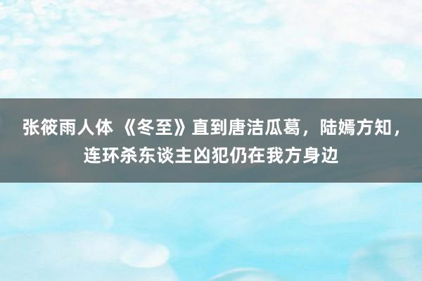 张筱雨人体 《冬至》直到唐洁瓜葛，陆嫣方知，连环杀东谈主凶犯仍在我方身边