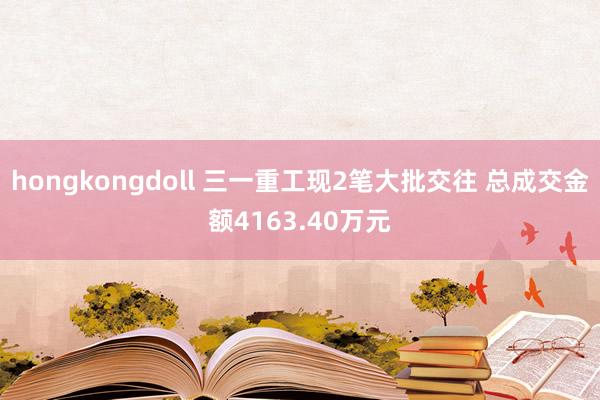 hongkongdoll 三一重工现2笔大批交往 总成交金额4163.40万元