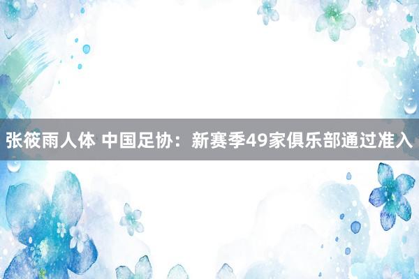 张筱雨人体 中国足协：新赛季49家俱乐部通过准入