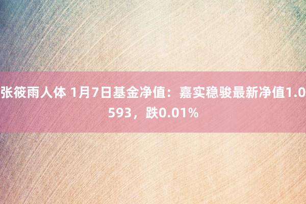 张筱雨人体 1月7日基金净值：嘉实稳骏最新净值1.0593，跌0.01%