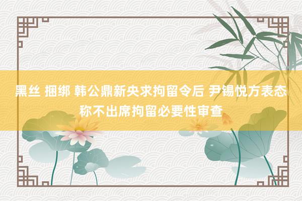 黑丝 捆绑 韩公鼎新央求拘留令后 尹锡悦方表态称不出席拘留必要性审查